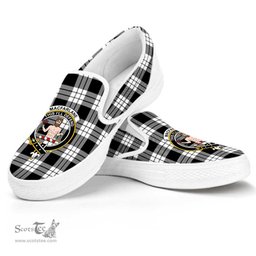 ScotsTee Shop Scottish MacFarlane Black & White Ancient Clan Crest Tartan Slip-on Shoes