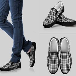 ScotsTee Shop Scottish Scott Black & White Modern Clan Tartan Slip-on Shoes