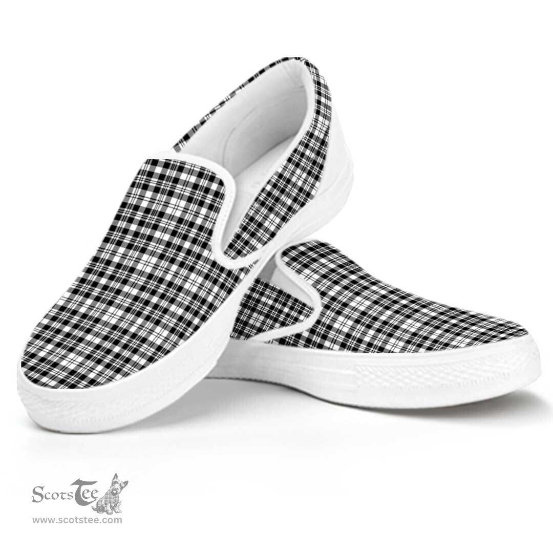 ScotsTee Shop Scottish Scott Black & White Modern Clan Tartan Slip-on Shoes