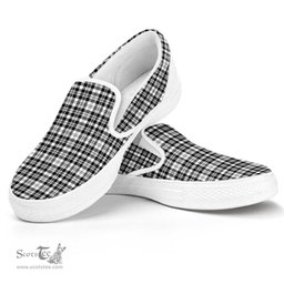 ScotsTee Shop Scottish Scott Black & White Modern Clan Tartan Slip-on Shoes