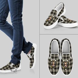ScotsTee Shop Scottish Menzies Black & White Ancient Clan Crest Tartan Slip-on Shoes