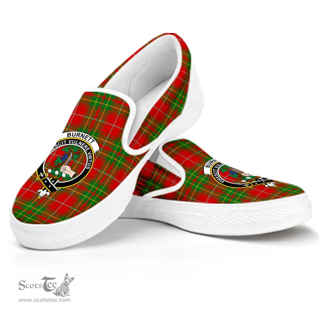 ScotsTee Shop Scottish Burnett Ancient Clan Crest Tartan Slip-on Shoes