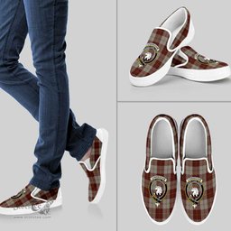 ScotsTee Shop Scottish Cunningham Burgundy Dancers Clan Crest Tartan Slip-on Shoes