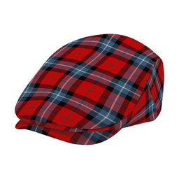 ScotsTee Shop Scottish Baillie of Polkemmet Red Modern Jeff Cap Tartan Flat Cap