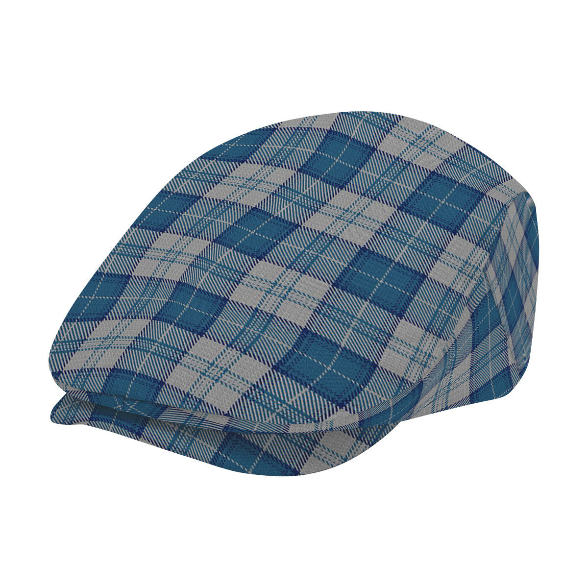ScotsTee Shop Scottish Menzies Dress Blue and White Jeff Cap Tartan Flat Cap