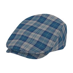 ScotsTee Shop Scottish Menzies Dress Blue and White Jeff Cap Tartan Flat Cap
