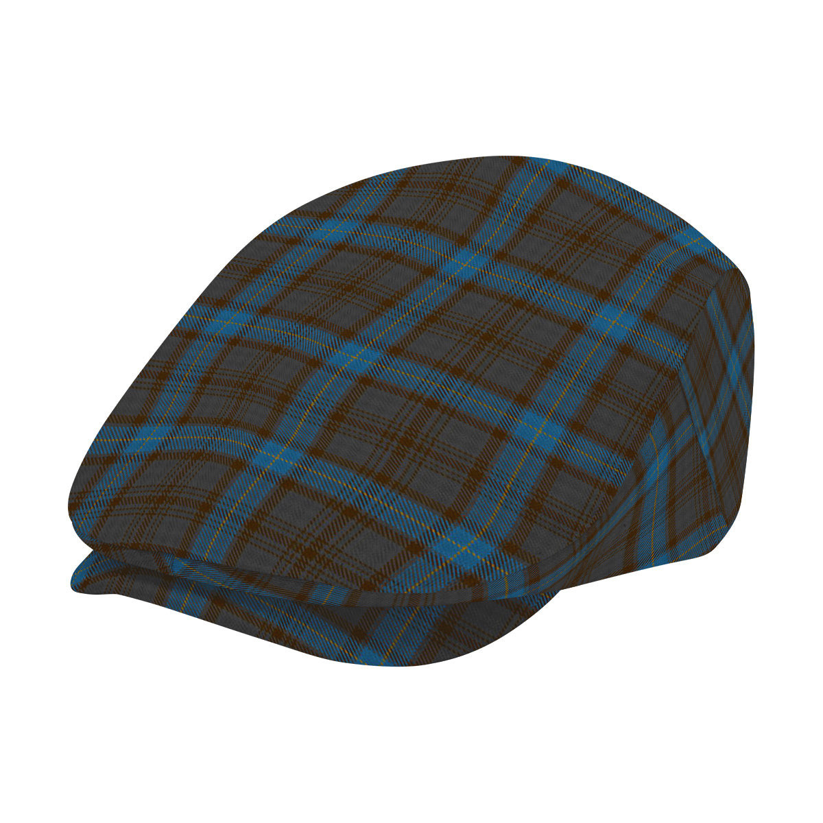 ScotsTee Shop Scottish Hanna of Leith yellow line Jeff Cap Tartan Flat Cap
