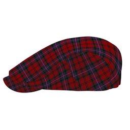 ScotsTee Shop Scottish Kelly of Sleat Red Jeff Cap Tartan Flat Cap