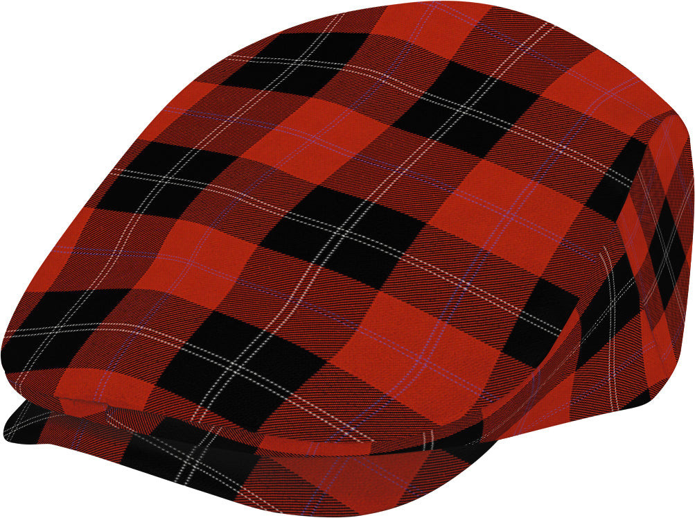 ScotsTee Shop Scottish Ramsay of Dalhousie (Ramsay Red) Ancient Jeff Cap Tartan Flat Cap
