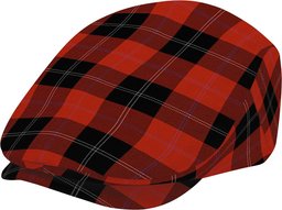 ScotsTee Shop Scottish Ramsay of Dalhousie (Ramsay Red) Ancient Jeff Cap Tartan Flat Cap