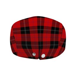 ScotsTee Shop Scottish Ramsay of Dalhousie (Ramsay Red) Modern Jeff Cap Tartan Flat Cap