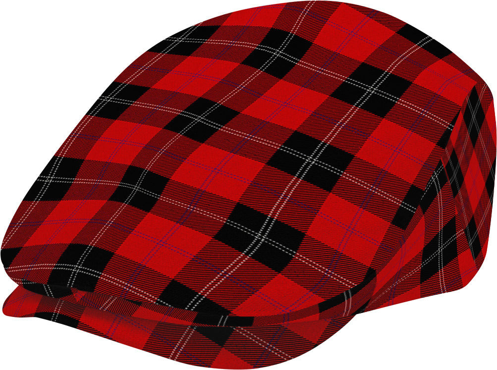 ScotsTee Shop Scottish Ramsay of Dalhousie (Ramsay Red) Modern Jeff Cap Tartan Flat Cap
