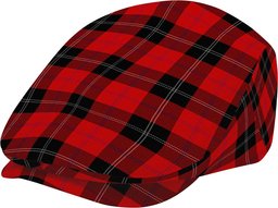 ScotsTee Shop Scottish Ramsay of Dalhousie (Ramsay Red) Modern Jeff Cap Tartan Flat Cap