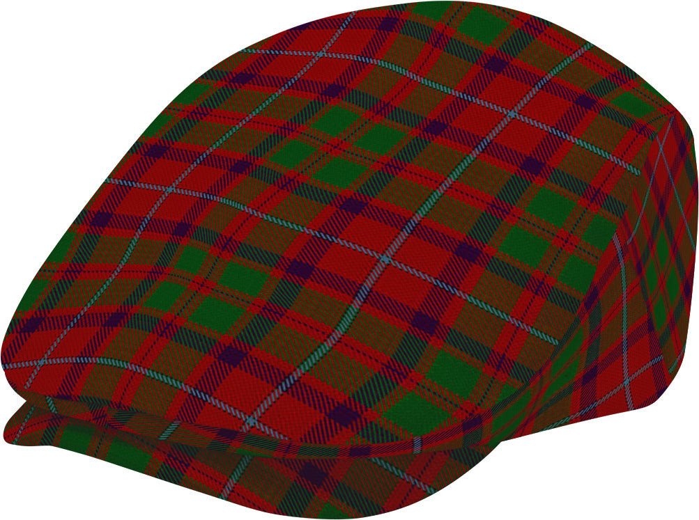 ScotsTee Shop Scottish Shaw of Tordarroch Red Dress Jeff Cap Tartan Flat Cap