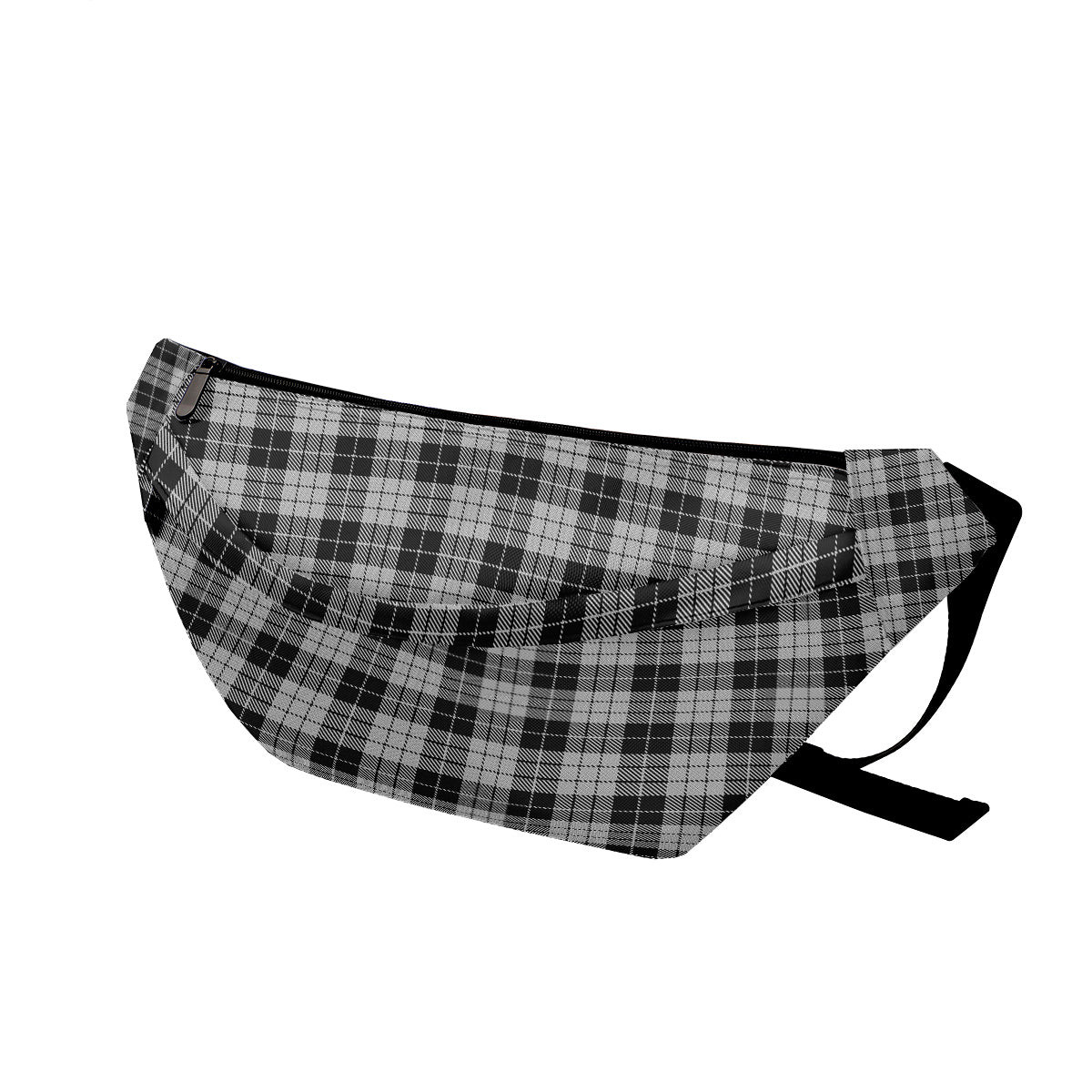ScotsTee Shop Scottish MacLeod Black and White Clan Tartan Fanny Pack Plaid Waist Bag