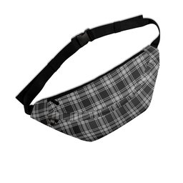 ScotsTee Shop Scottish Menzies Black and White Clan Tartan Fanny Pack Plaid Waist Bag