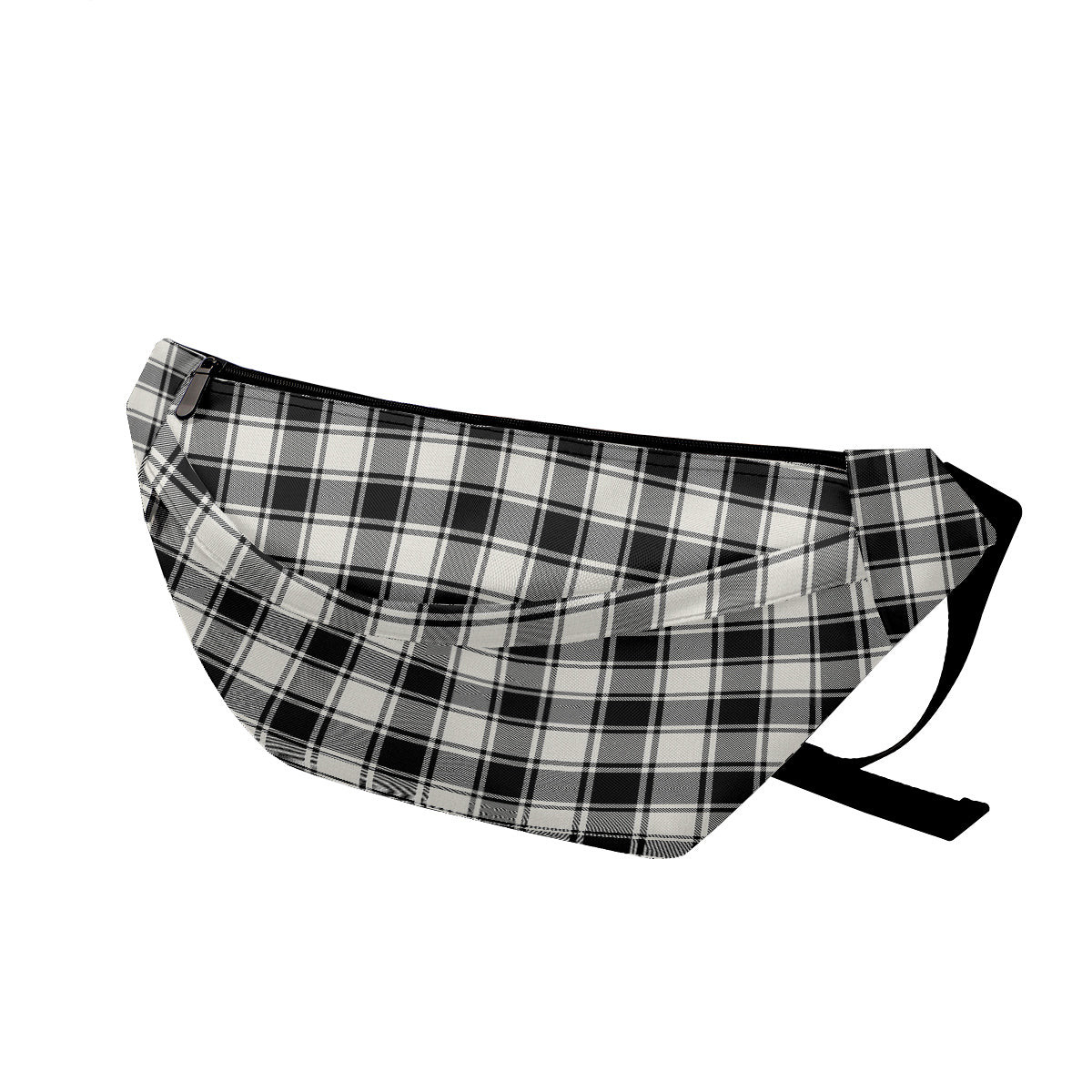ScotsTee Shop Scottish McPhee B&W Modern Clan Tartan Fanny Pack Plaid Waist Bag