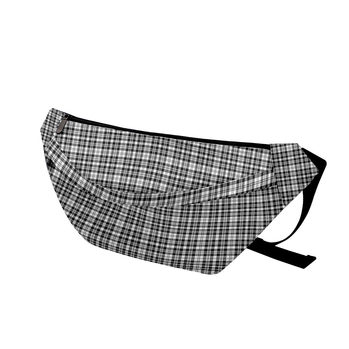 ScotsTee Shop Scottish Scott Black and White Modern Clan Tartan Fanny Pack Plaid Waist Bag