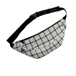 ScotsTee Shop Scottish MacFarlane Black White Ancient Clan Tartan Fanny Pack Plaid Waist Bag