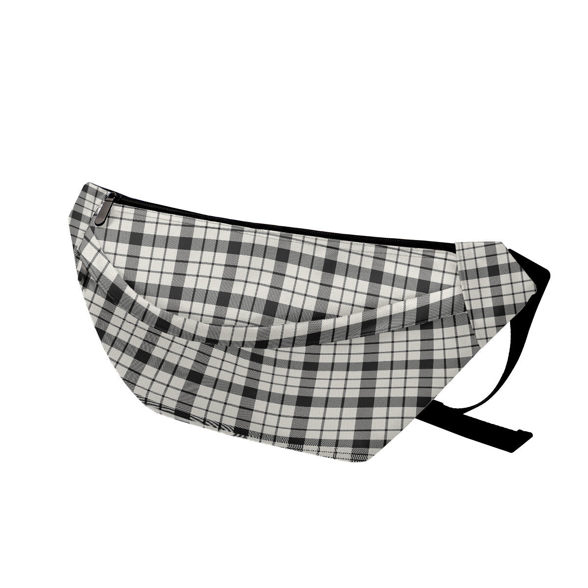 ScotsTee Shop Scottish MacFarlane Black White Ancient Clan Tartan Fanny Pack Plaid Waist Bag