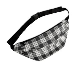 ScotsTee Shop Scottish McFarlane Black White Clan Tartan Fanny Pack Plaid Waist Bag