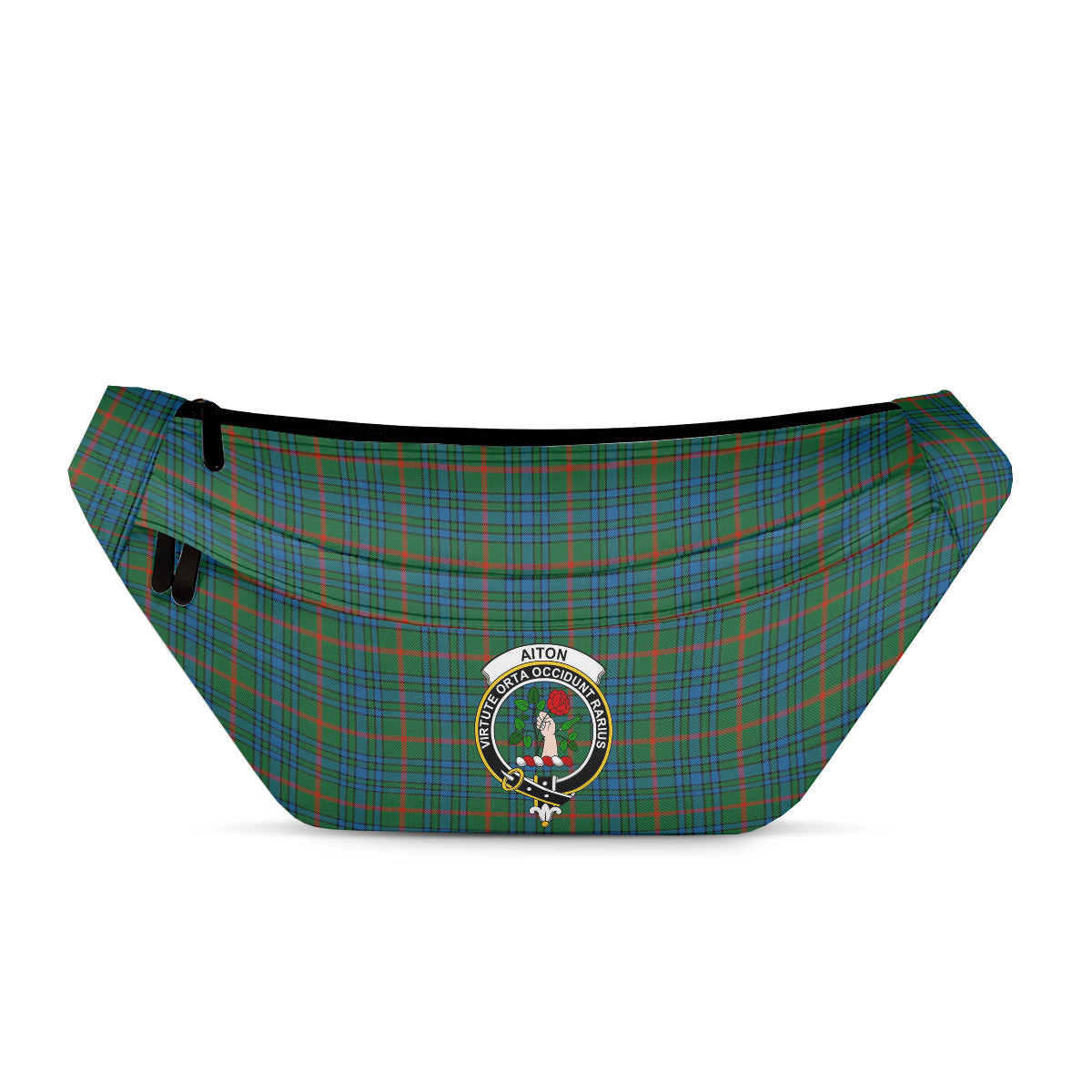 ScotsTee Shop Scottish Aiton Ancient Clan Crest Tartan Fanny Pack Plaid Waist Bag