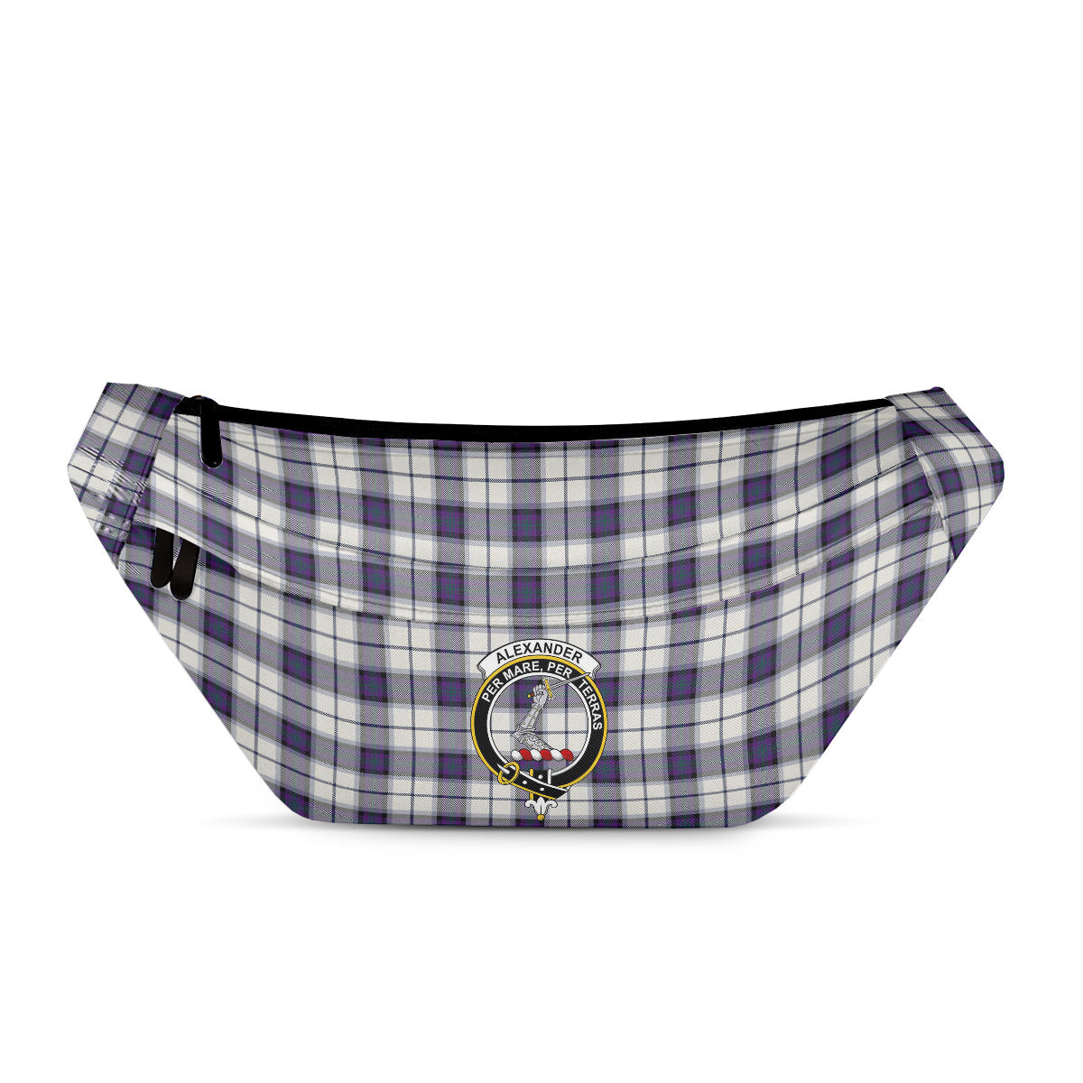 ScotsTee Shop Scottish Alexander of Menstry Dress Modern Clan Crest Tartan Fanny Pack Plaid Waist Bag