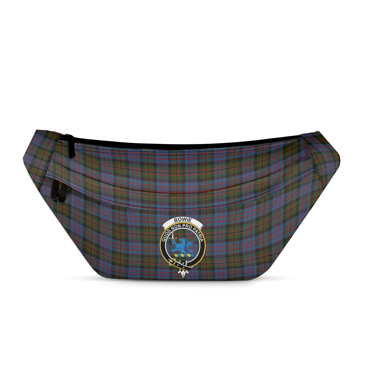 ScotsTee Shop Scottish Bowie Black Clan Crest Tartan Fanny Pack Plaid Waist Bag
