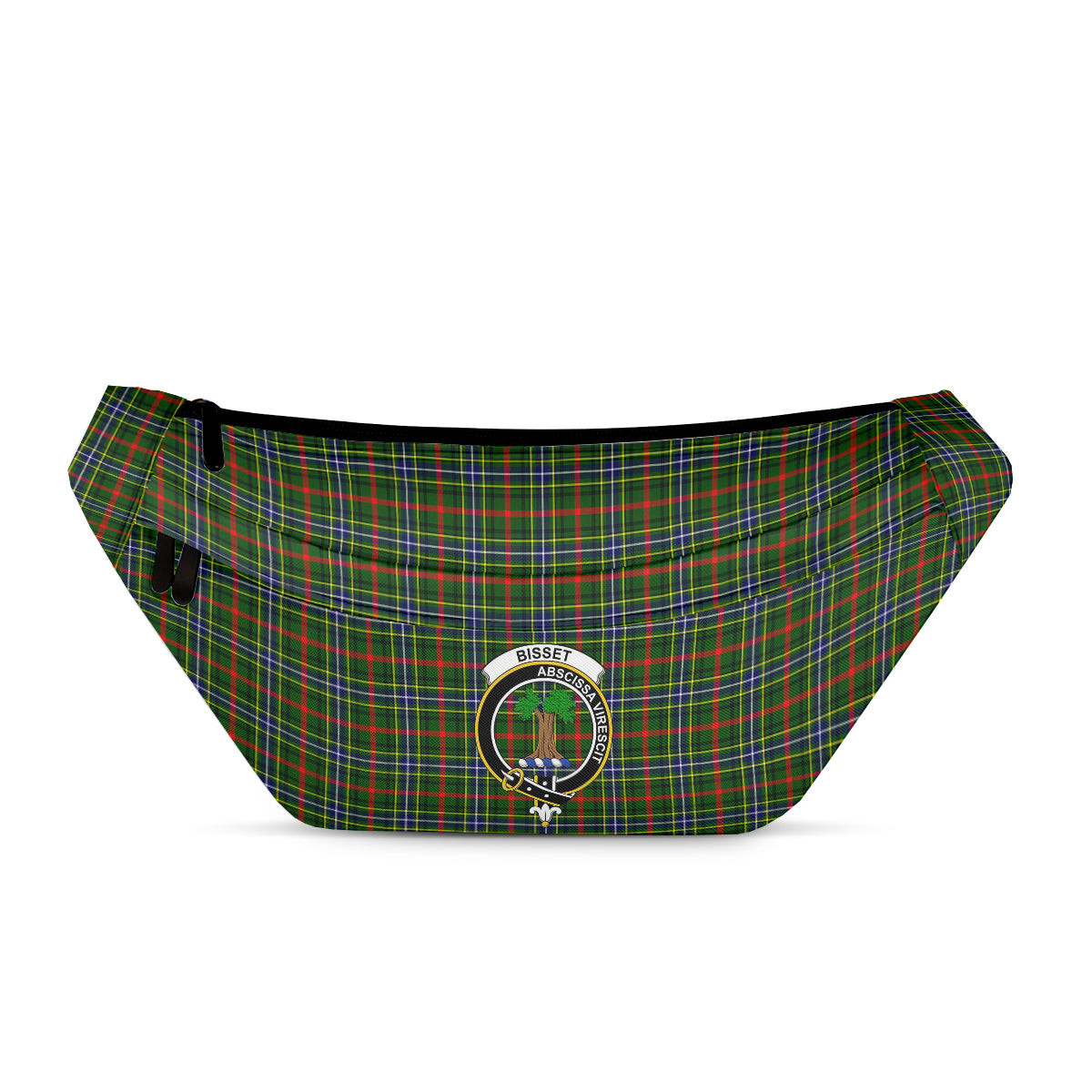 ScotsTee Shop Scottish Bisset SC Clan Crest Tartan Fanny Pack Plaid Waist Bag