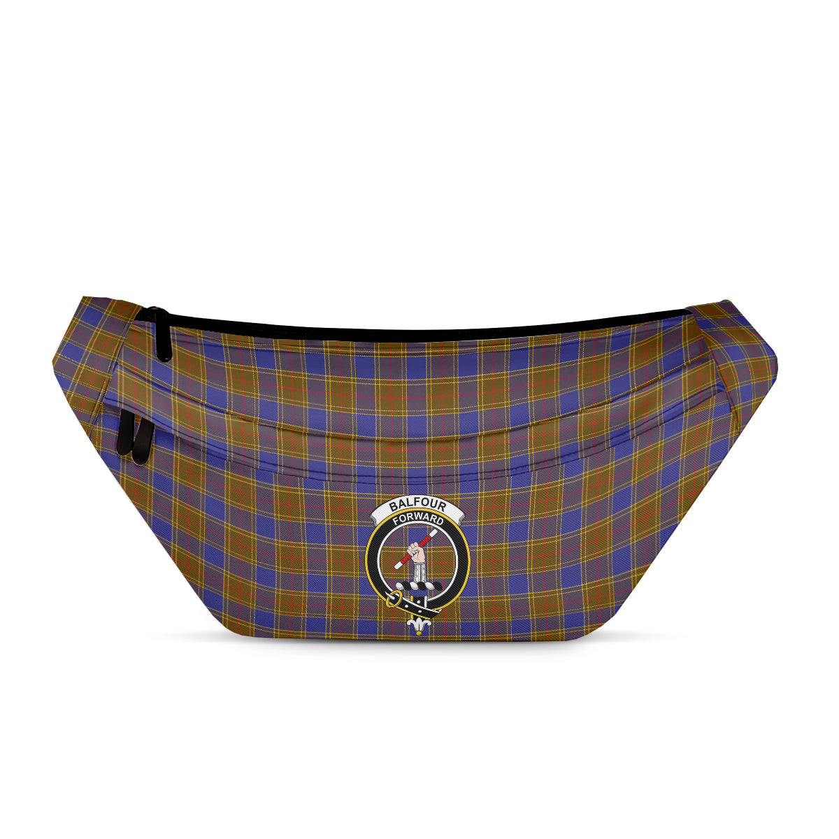 ScotsTee Shop Scottish Balfour Modern Clan Crest Tartan Fanny Pack Plaid Waist Bag