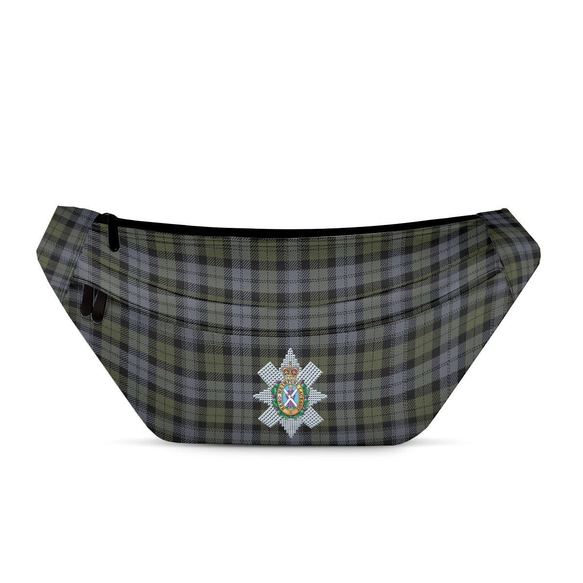 ScotsTee Shop Scottish Black Watch Large Sett Ancient Clan Crest Tartan Fanny Pack Plaid Waist Bag