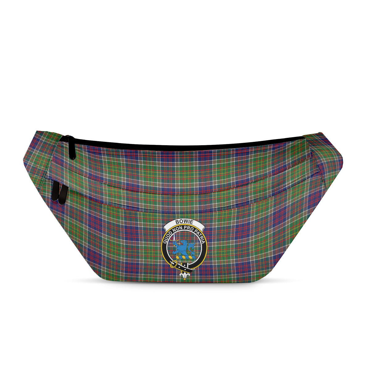 ScotsTee Shop Scottish Bowie Modern Clan Crest Tartan Fanny Pack Plaid Waist Bag