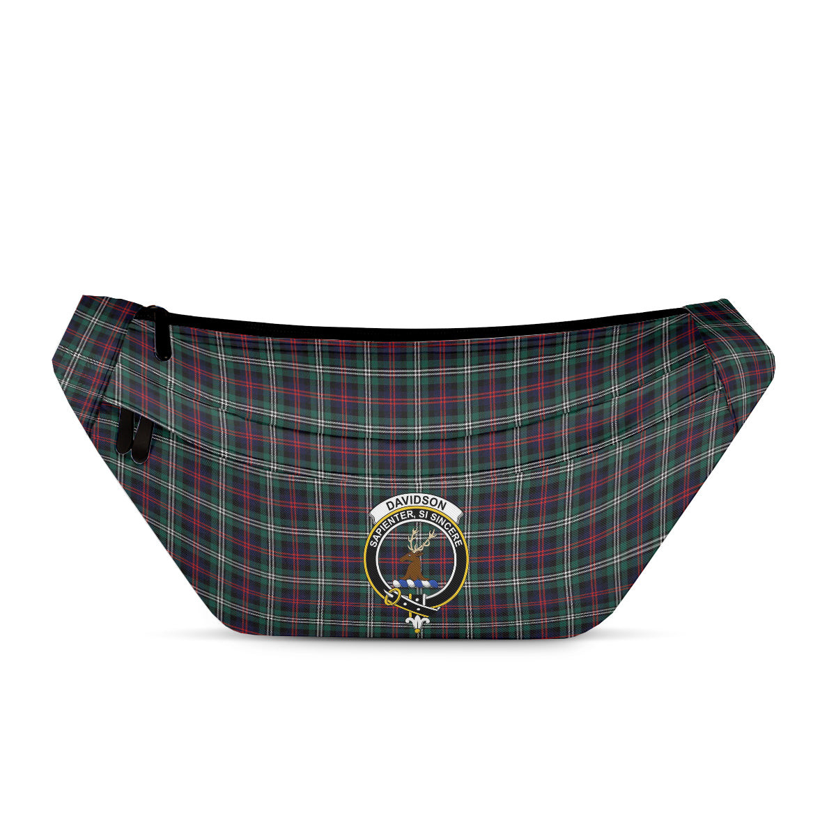 ScotsTee Shop Scottish Davidson Double Modern Clan Crest Tartan Fanny Pack Plaid Waist Bag