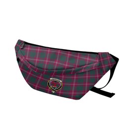 ScotsTee Shop Scottish Crawford Red Modern Clan Crest Tartan Fanny Pack Plaid Waist Bag