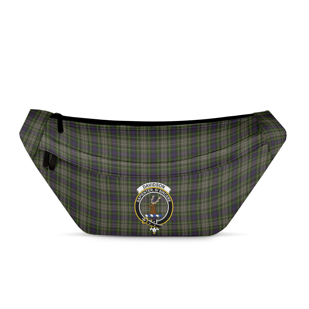 ScotsTee Shop Scottish Davidson Tulloch Dress Clan Crest Tartan Fanny Pack Plaid Waist Bag