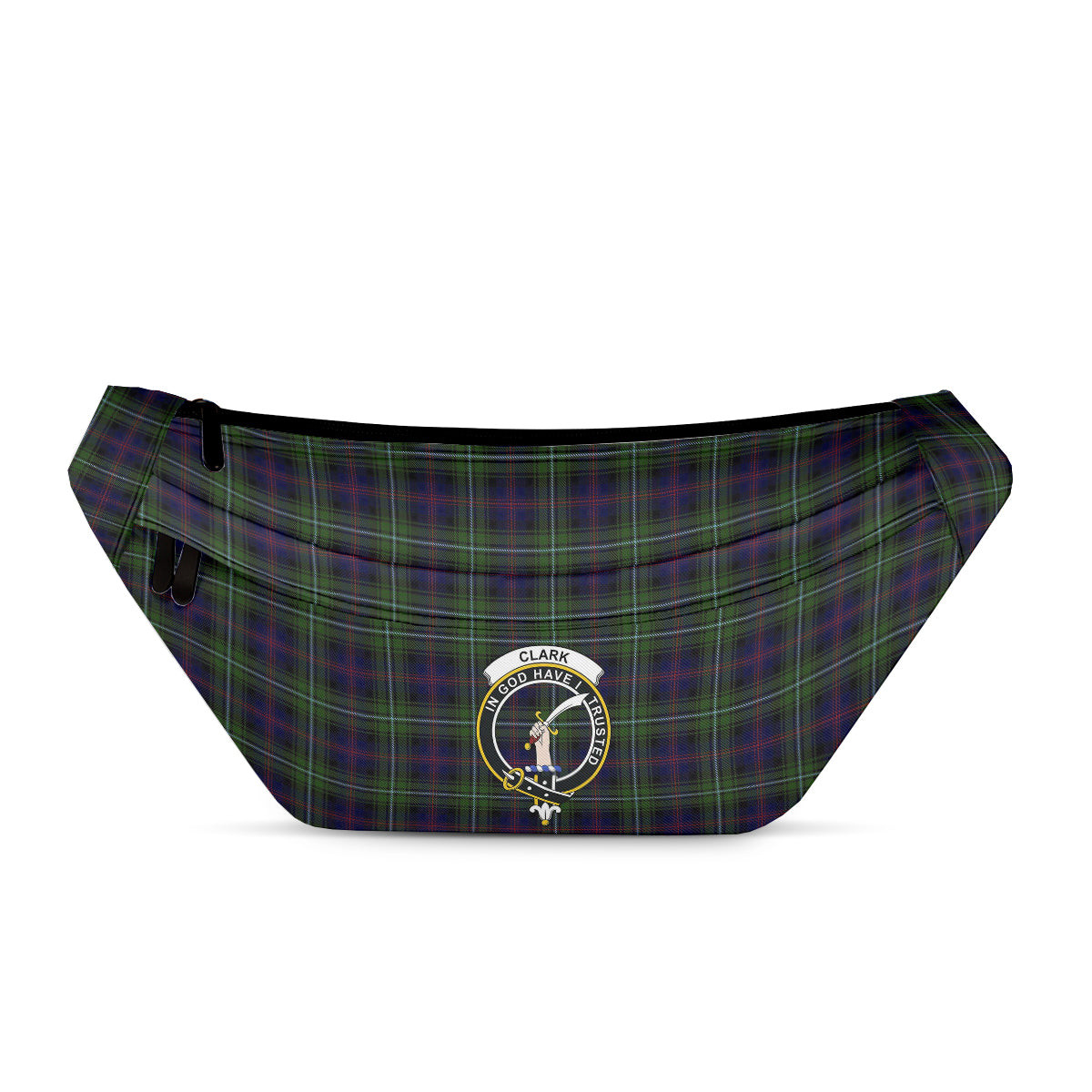 ScotsTee Shop Scottish Clark of Ulva Clan Crest Tartan Fanny Pack Plaid Waist Bag