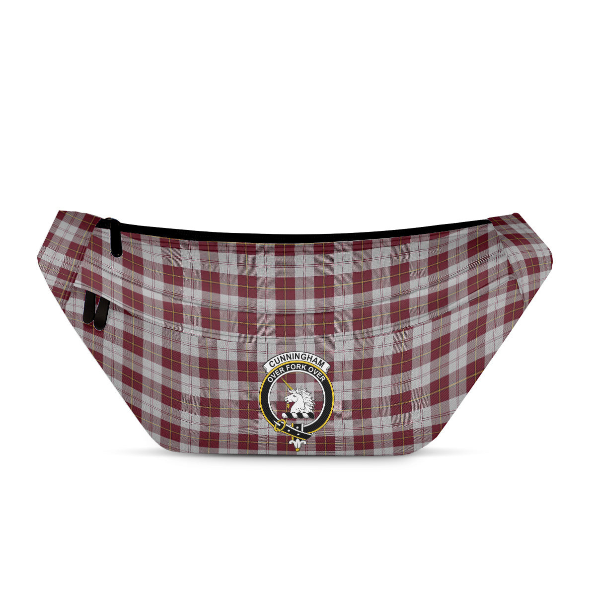 ScotsTee Shop Scottish Cunningham Dress Burgundy Dance Clan Crest Tartan Fanny Pack Plaid Waist Bag