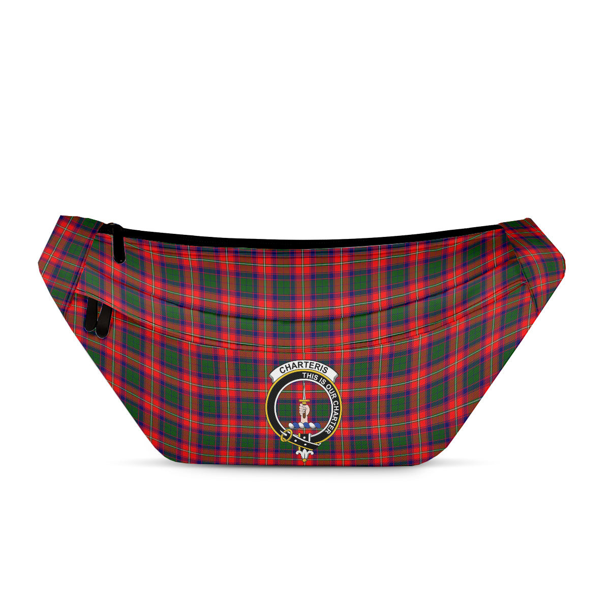 ScotsTee Shop Scottish Charteris Clan Crest Tartan Fanny Pack Plaid Waist Bag