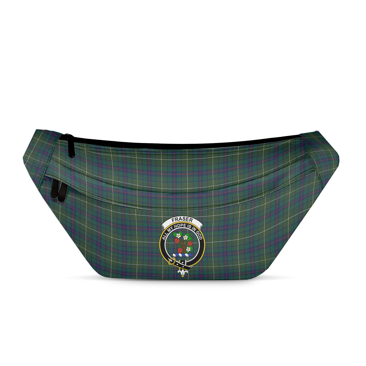 ScotsTee Shop Scottish Fraser Gathering Hunting Modern Clan Crest Tartan Fanny Pack Plaid Waist Bag