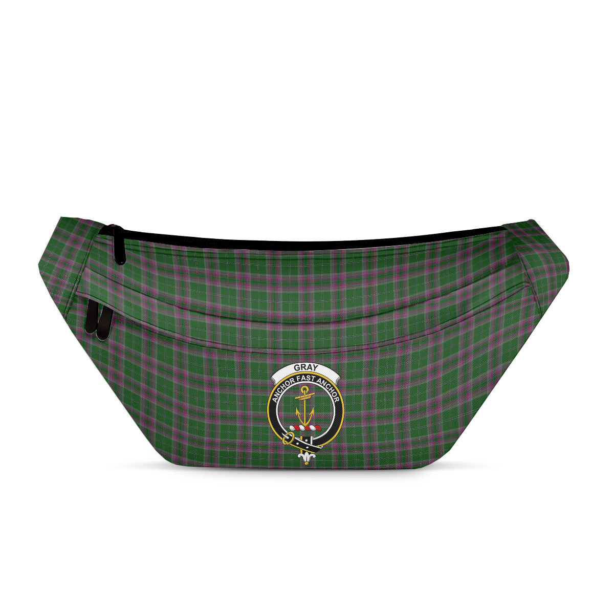 ScotsTee Shop Scottish Gray Hunting Clan Crest Tartan Fanny Pack Plaid Waist Bag