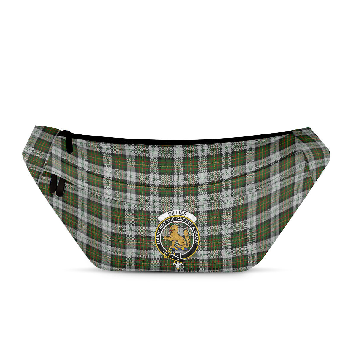 ScotsTee Shop Scottish Gillies Dress Green Clan Crest Tartan Fanny Pack Plaid Waist Bag