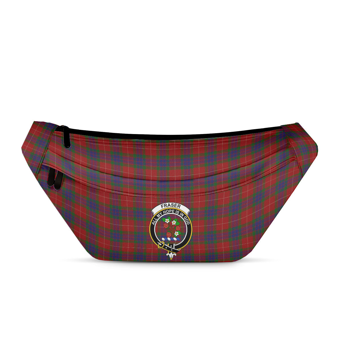 ScotsTee Shop Scottish Fraser 1842 Clan Crest Tartan Fanny Pack Plaid Waist Bag