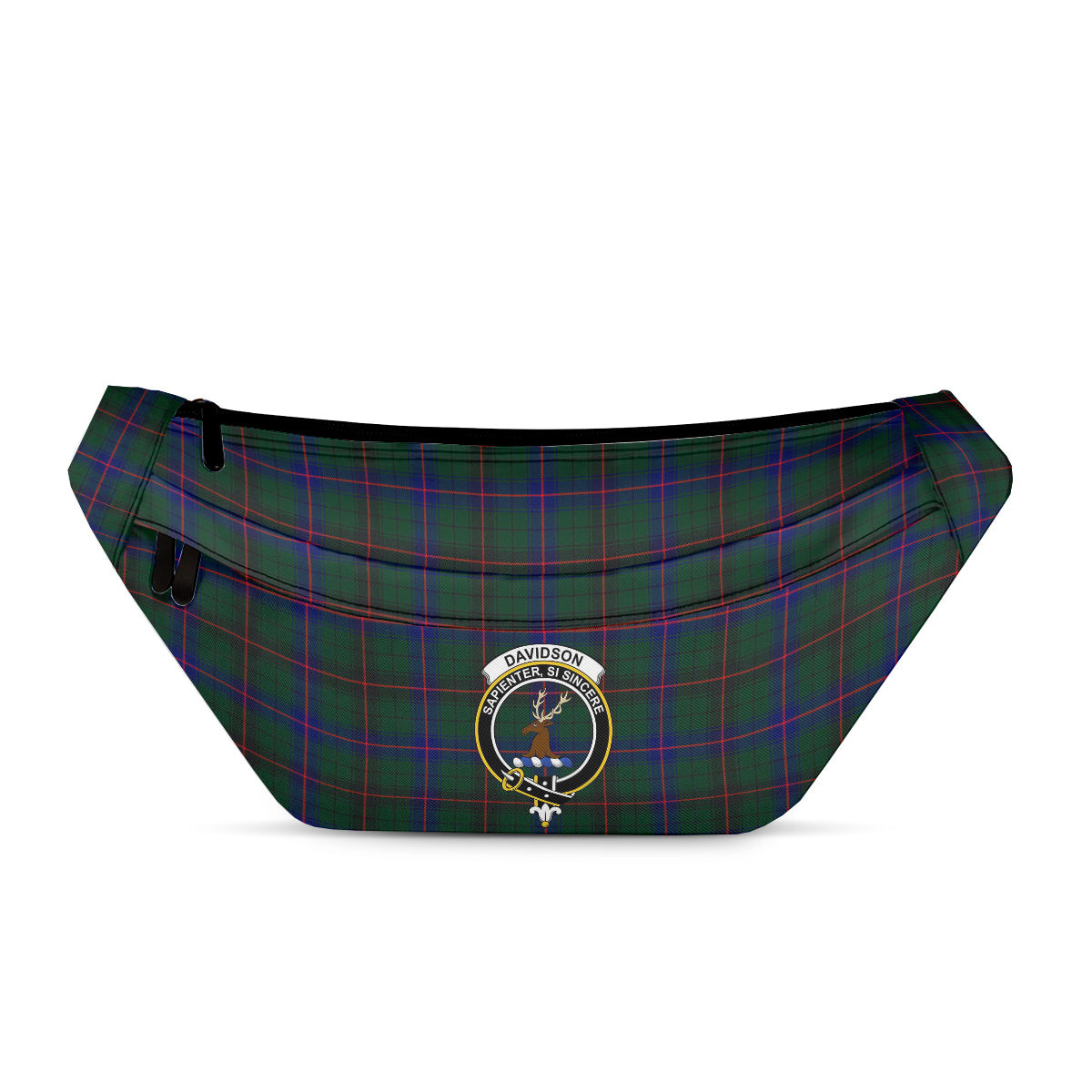 ScotsTee Shop Scottish Davidson Modern Clan Crest Tartan Fanny Pack Plaid Waist Bag