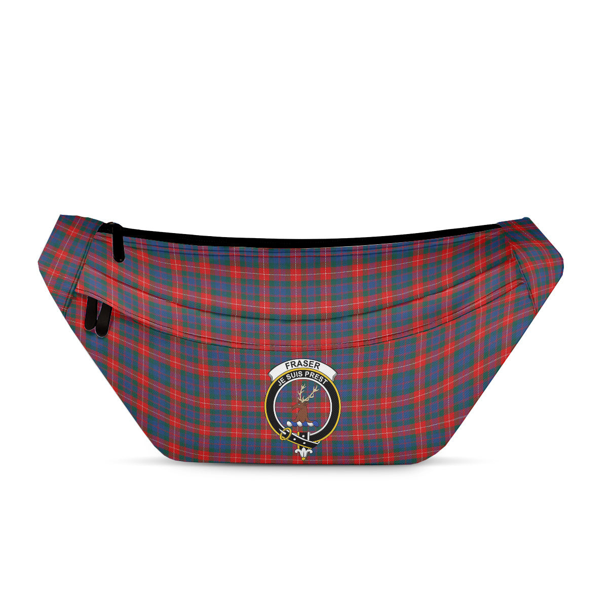 ScotsTee Shop Scottish Fraser of Lovat Modern Clan Crest Tartan Fanny Pack Plaid Waist Bag