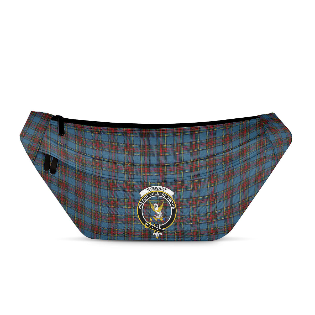 ScotsTee Shop Scottish Stewart Royal Blue Clan Crest Tartan Fanny Pack Plaid Waist Bag