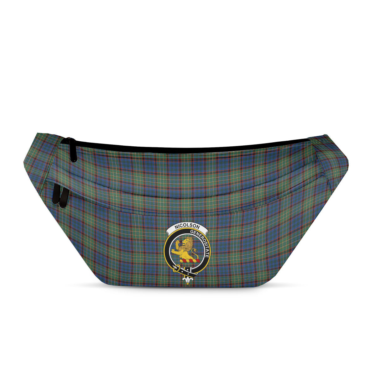 ScotsTee Shop Scottish Nicolson Hunting Ancient Clan Crest Tartan Fanny Pack Plaid Waist Bag