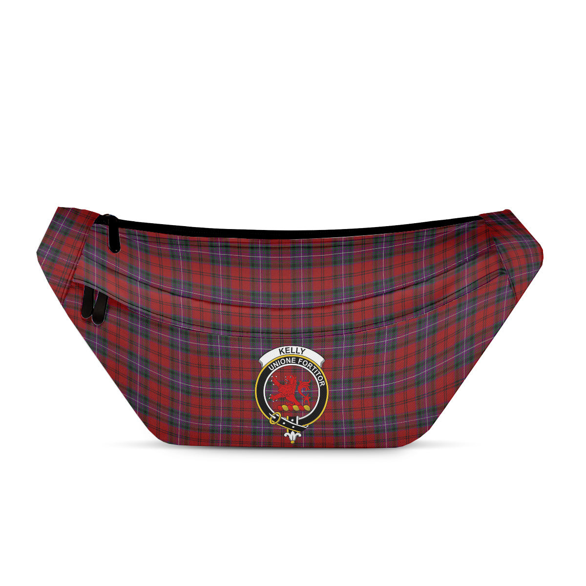 ScotsTee Shop Scottish Kelly of Sleat Red Clan Crest Tartan Fanny Pack Plaid Waist Bag