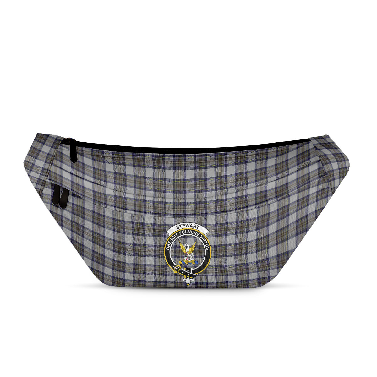 ScotsTee Shop Scottish Stewart Dress Blue Clan Crest Tartan Fanny Pack Plaid Waist Bag