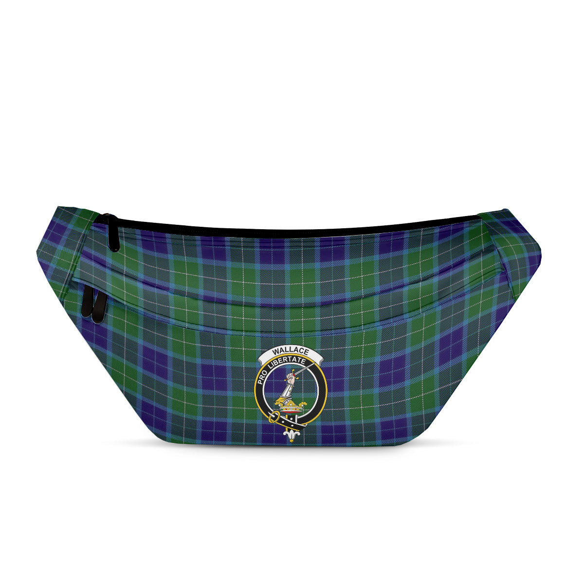 ScotsTee Shop Scottish Wallace Blue Clan Crest Tartan Fanny Pack Plaid Waist Bag
