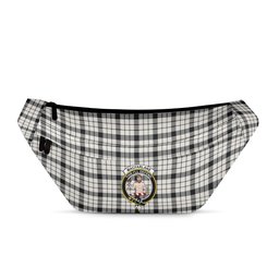 ScotsTee Shop Scottish MacFarlane Black White Modern Clan Crest Tartan Fanny Pack Plaid Waist Bag